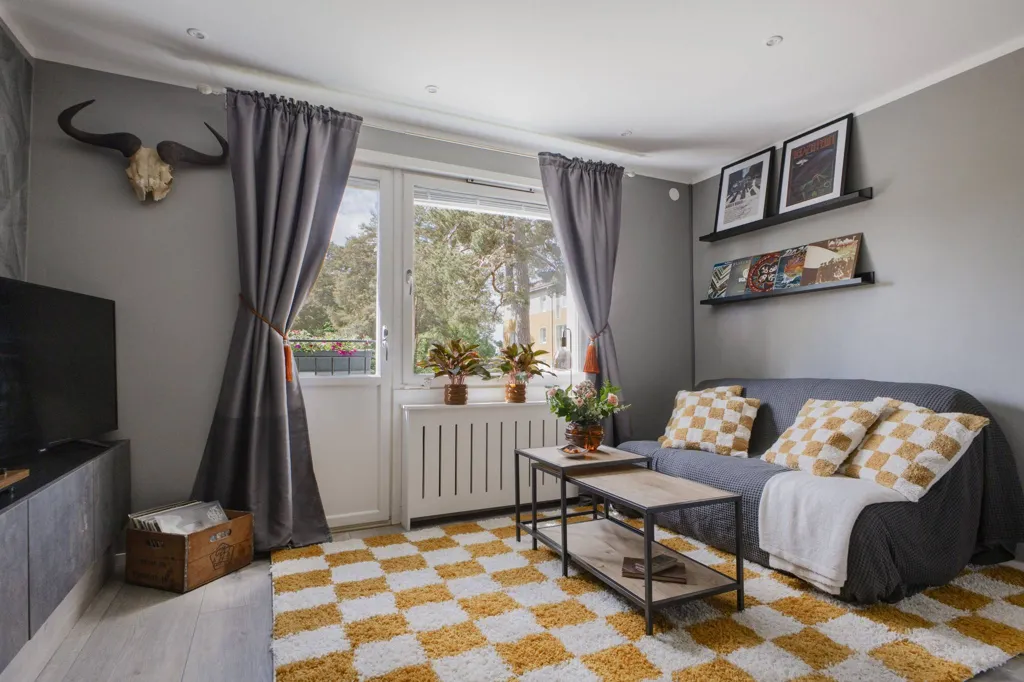 Séjour - Studio Flat with Balcony in Enköping