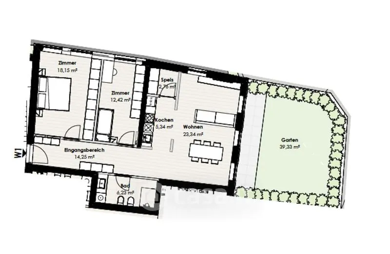 Plan - Modern 3-Bed Flat with Garden in Renon