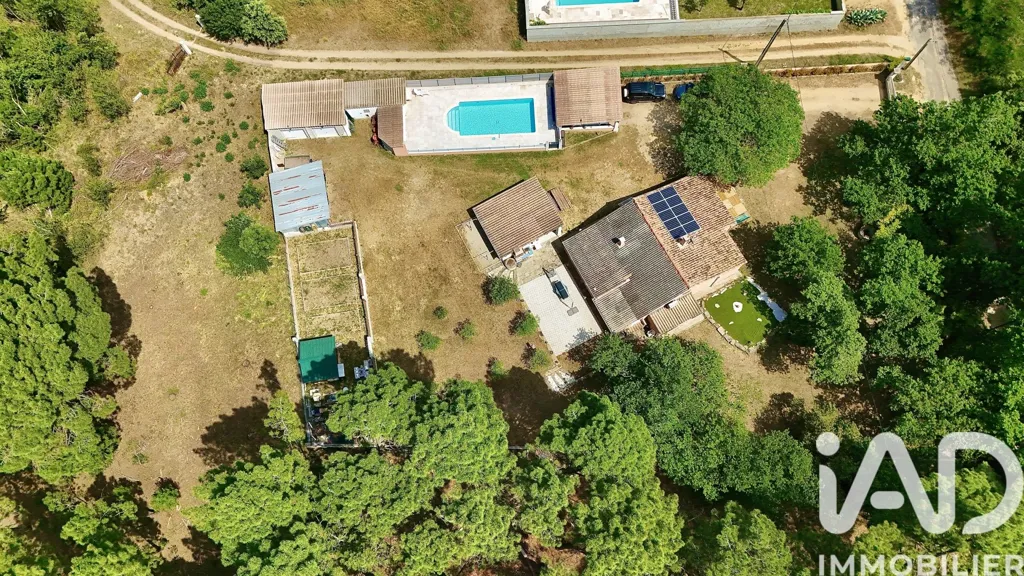 Vue aérienne - Maison de Plain-Pied avec Piscine sur les Hauteurs de Mornas