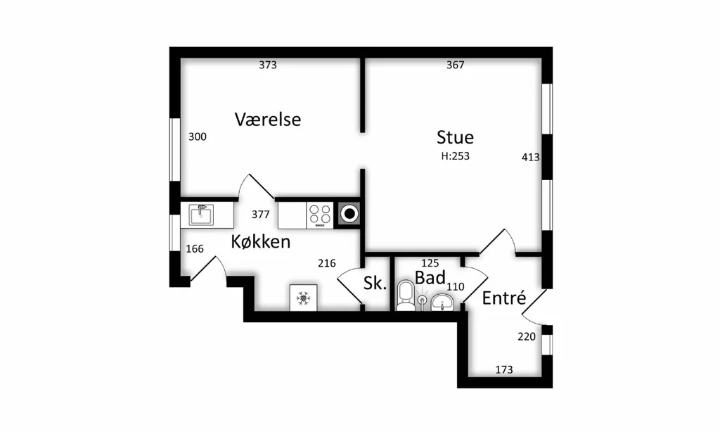 Plaan - Two-Bedroom Flat with Garden Access in Næstved