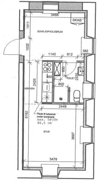 Planimetria - Two-Bedroom Apartment in Renovated Mill, Aalborg
