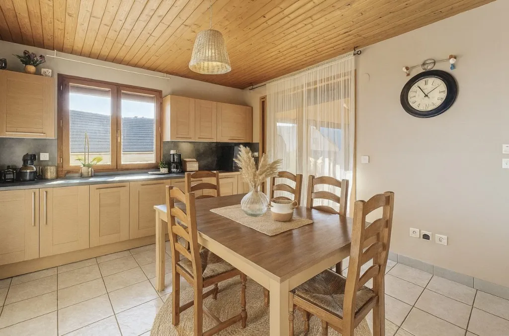 Sala da pranzo - Renovated Apartment with Mountain View in Chignin