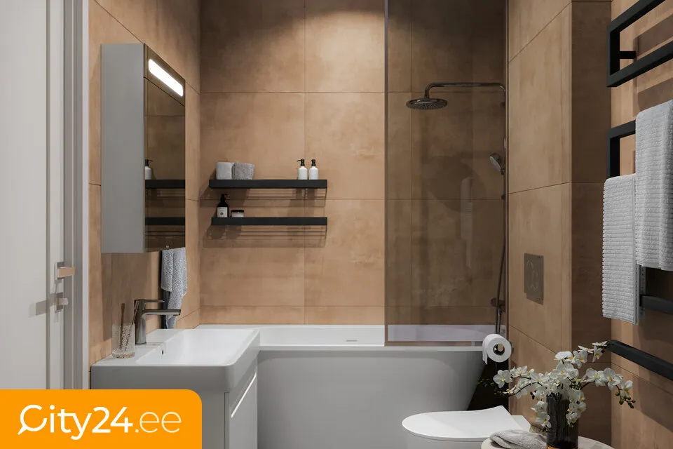 Salles de bain - Modern Apartments with 360° Views in Riga
