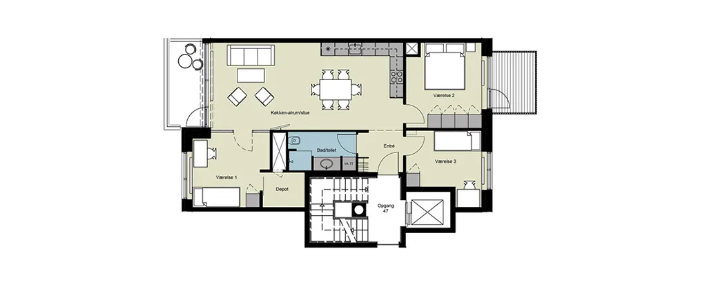 Planimetria - Four-Bedroom Flat on Teglværkskajen, Copenhagen