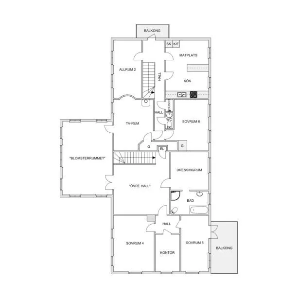 Floor Plan - Historic Manor with River View in Blekinge