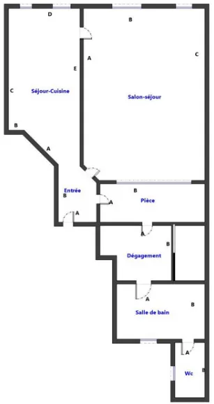 Planimetria - Parisian Apartment with Rooftop View in 2nd Arrondissement