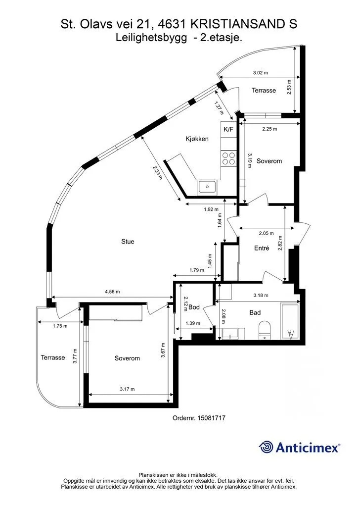 Plan - 3-Bedroom Apartment with Terraces in Lund