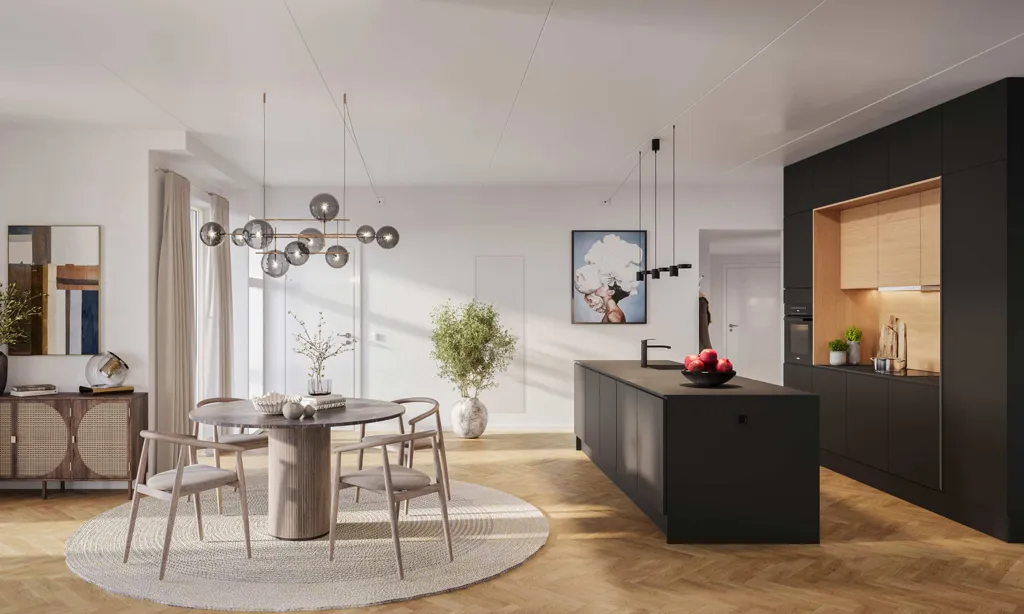 Köök - Luxury Apartment with Sea View in Køge
