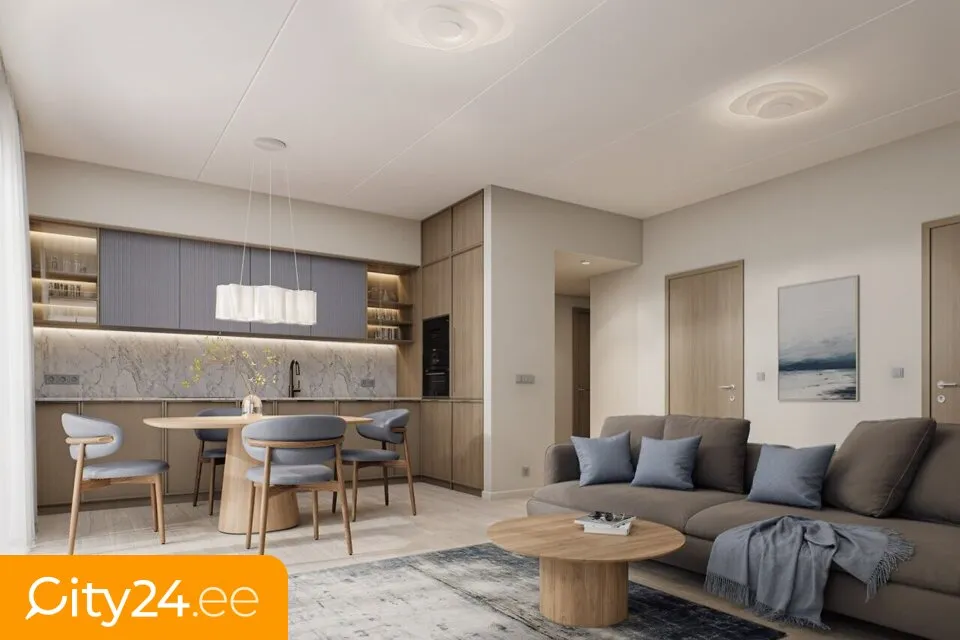 Living Room - 4-Bedroom Apartment with Sea View in Pirita