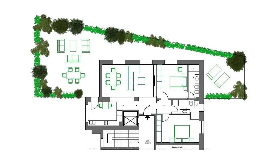Plan - Rearranged Apartment with Terrace in Mantova