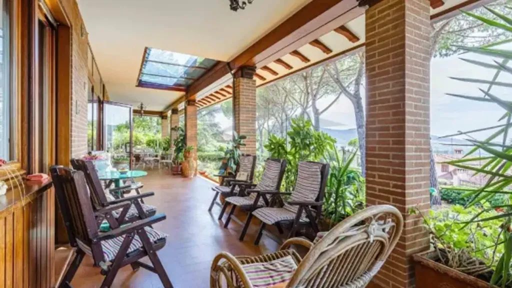 Terrace - Panoramic Villa with Pool in Magione