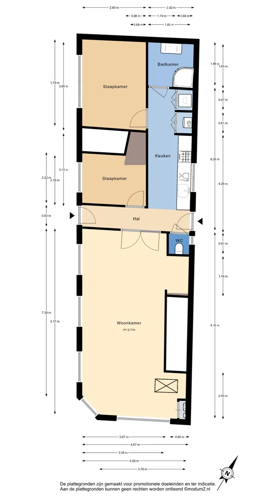 Plan - Ground-Floor Apartment with Basement in Scheveningen-Dorp