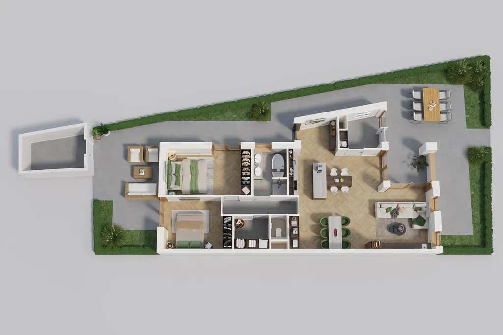 Plan - Corner Flat with South-West Terrace in Eijsden