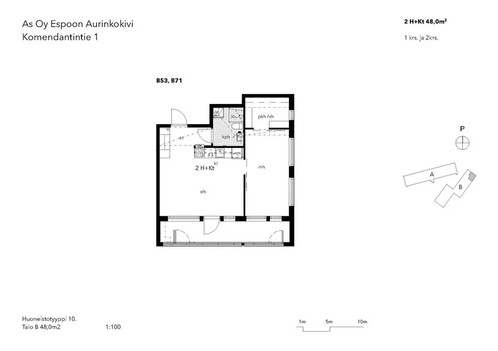 Planimetria - Modern Flat with Balcony in Leppävaara, Espoo