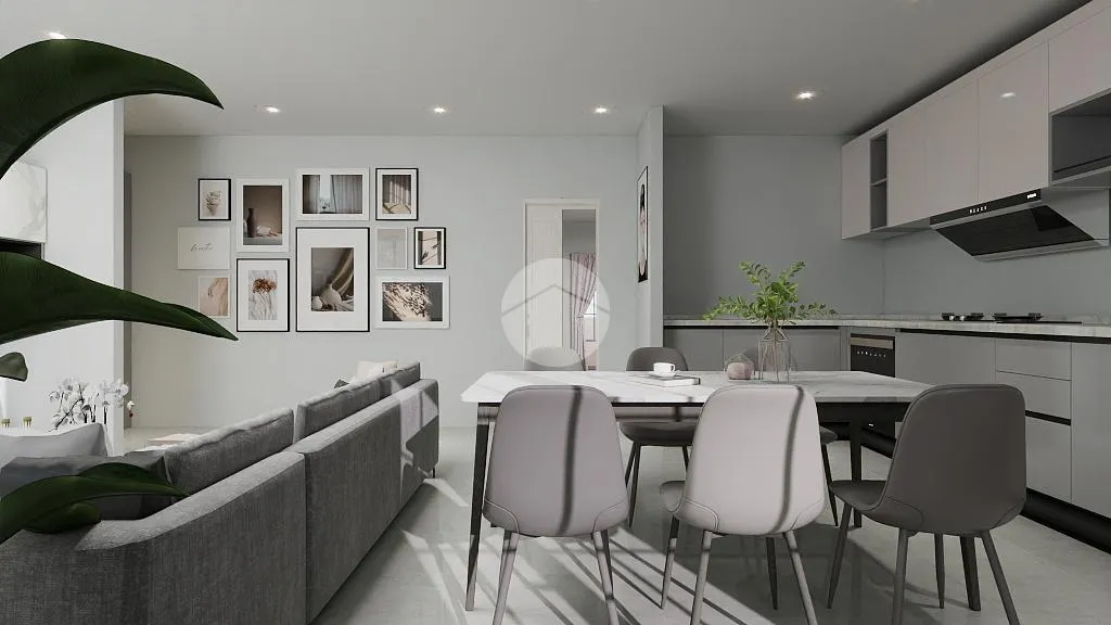 Söögituba - Rear-Facing Two-Bedroom Flat in Bollate