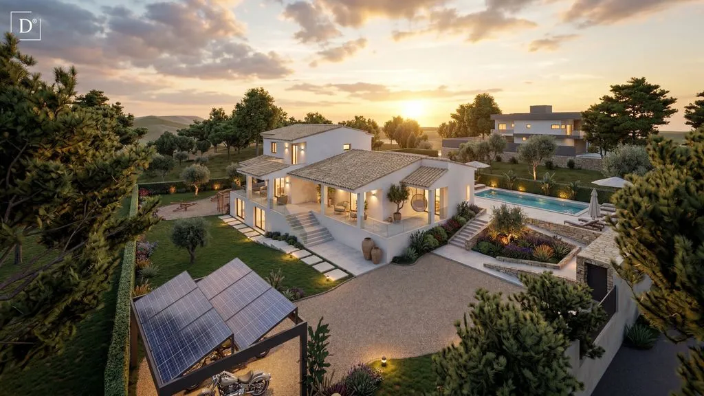Aerial - Luxury Villa with Pool in Guia, Faro District