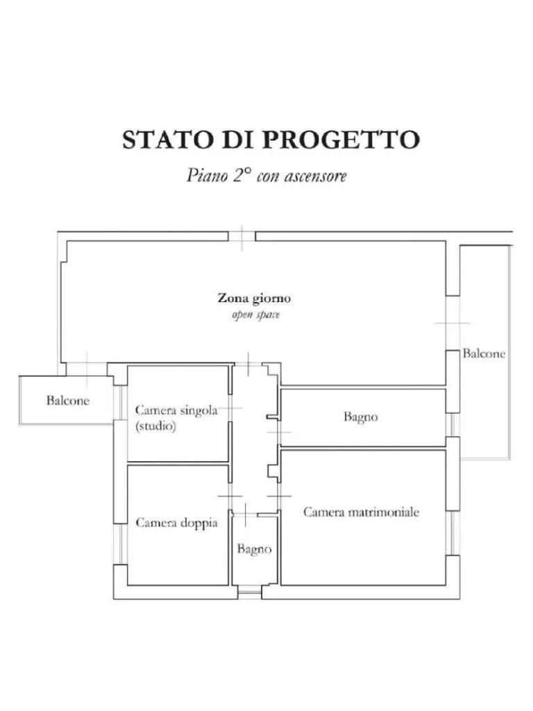 Plaan - 4-Bedroom Apartment with Balconies in Piacenza