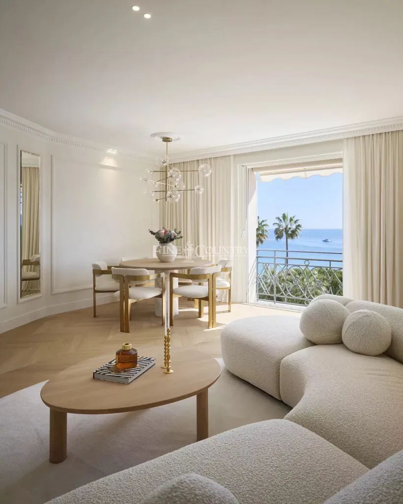Séjour - Appartement Luxe avec Vue Mer à Cannes