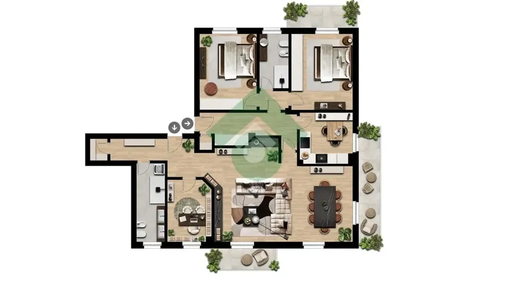 Plan - Apartment with Panoramic View in Castello Di Brianza
