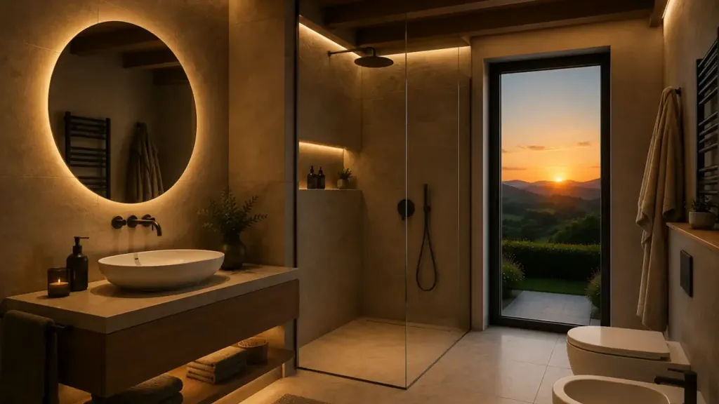 Bathrooms - New Villa with Mountain View in Talignano