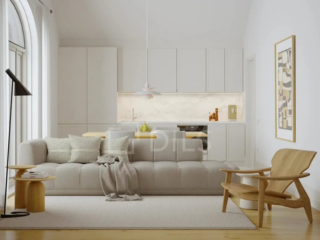 Séjour - T1 Apartment with Balcony in Porto