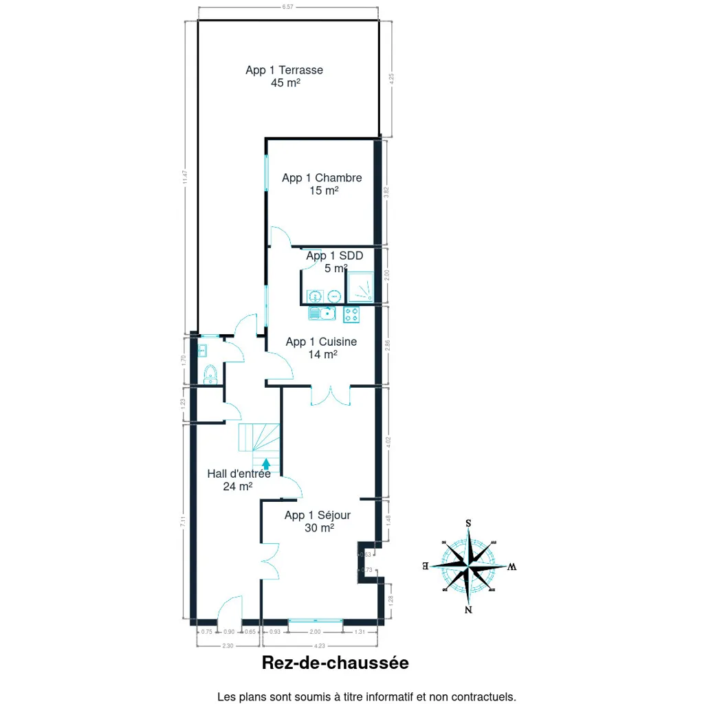 Floor Plan - Divisible House with Terrace in Watermael