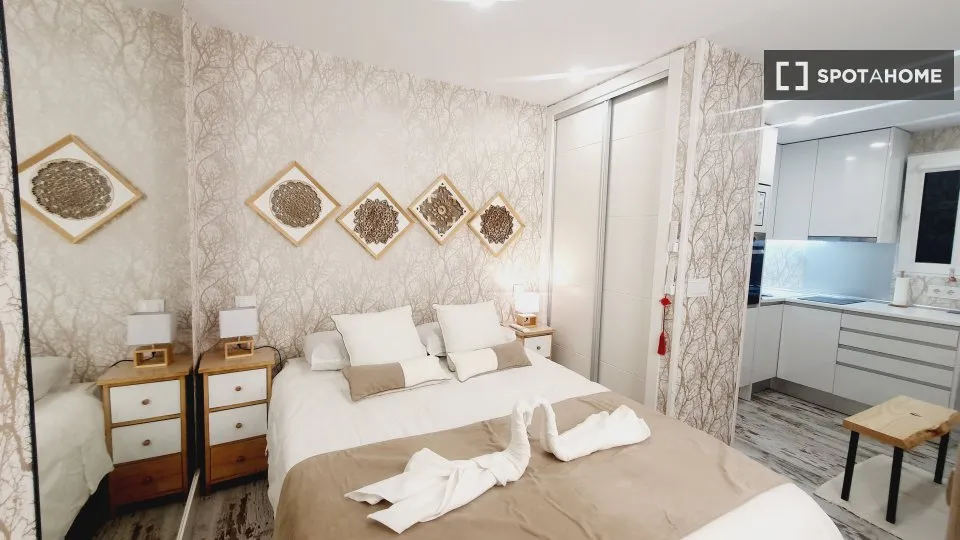 Bedrooms - Furnished Studio in Trafalgar, Madrid