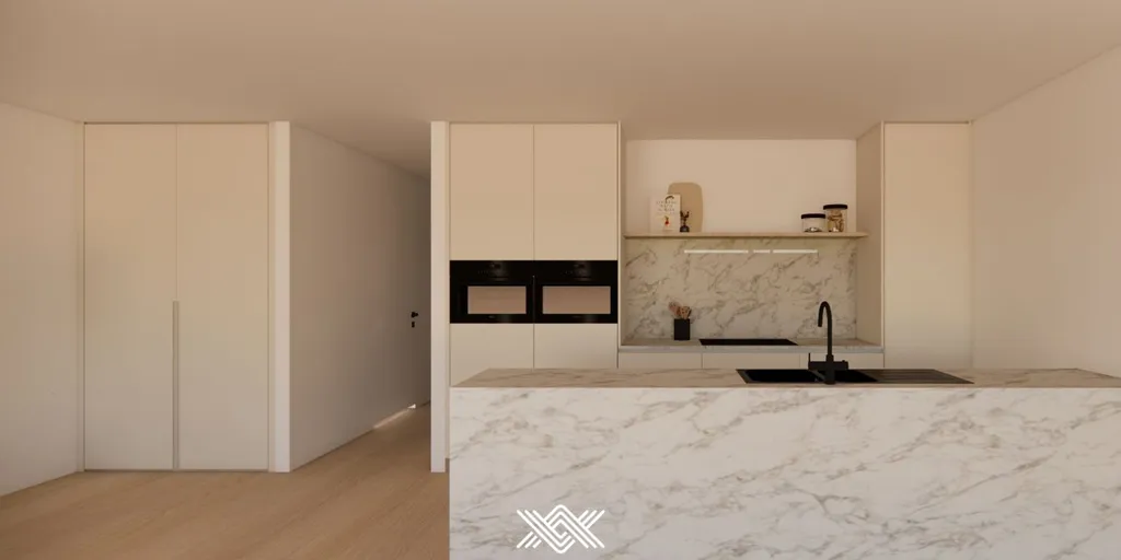 Köök - Apartment with Terrace in Wetteren