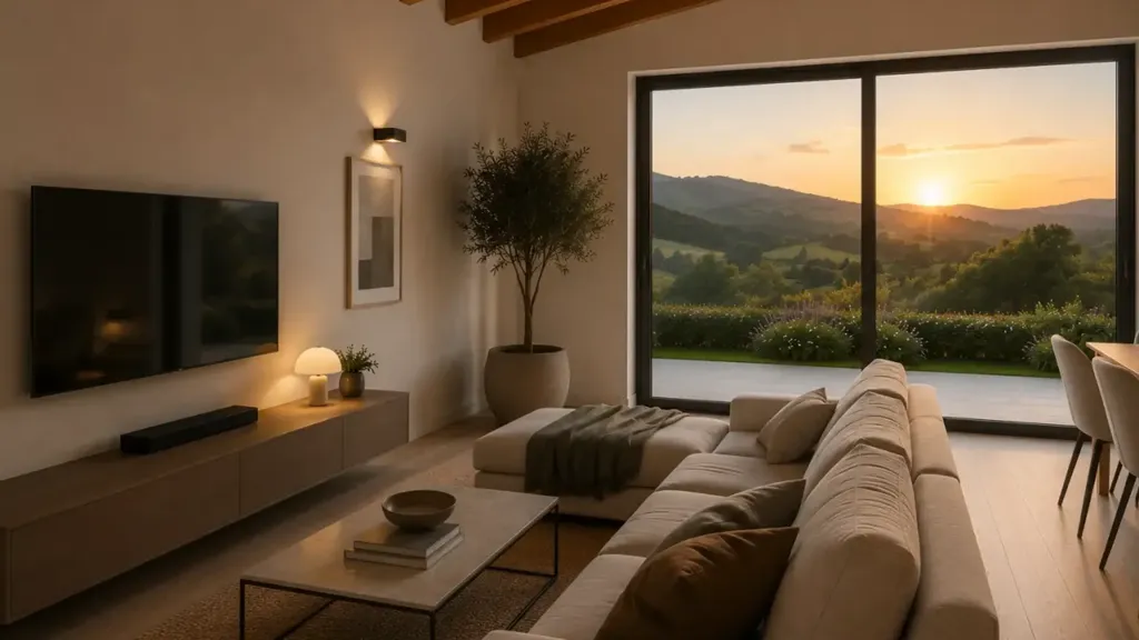 Living Room - New Villa with Mountain View in Talignano