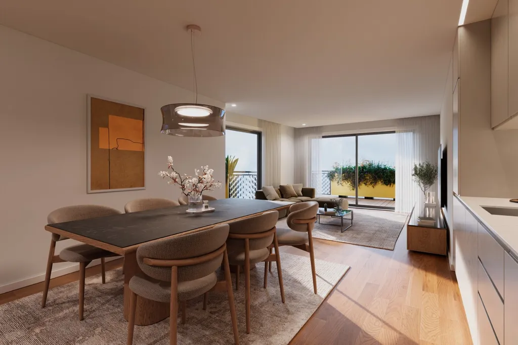 Salle à manger - Three-Bedroom Apartment with Water View in Porto