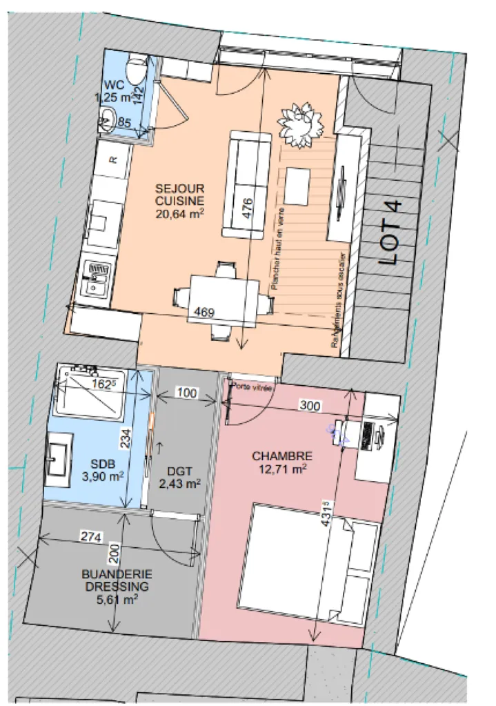 Planimetria - Centre Lambesc T2 with Parking