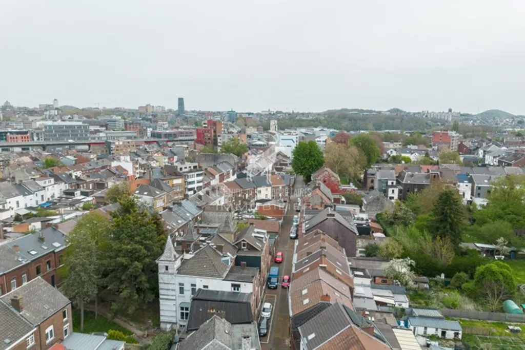 Vue aérienne - Maison Meublée avec Terrasse et Jardin à Marcinelle