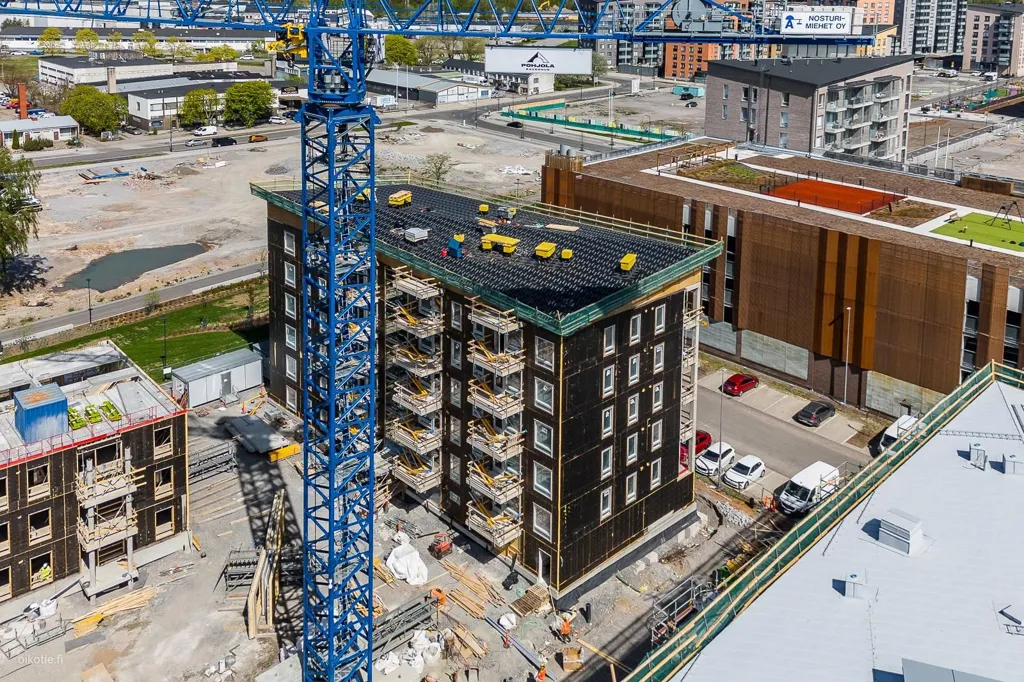 Aerial - Modern Apartment with Balcony in Iso-Heikkilä
