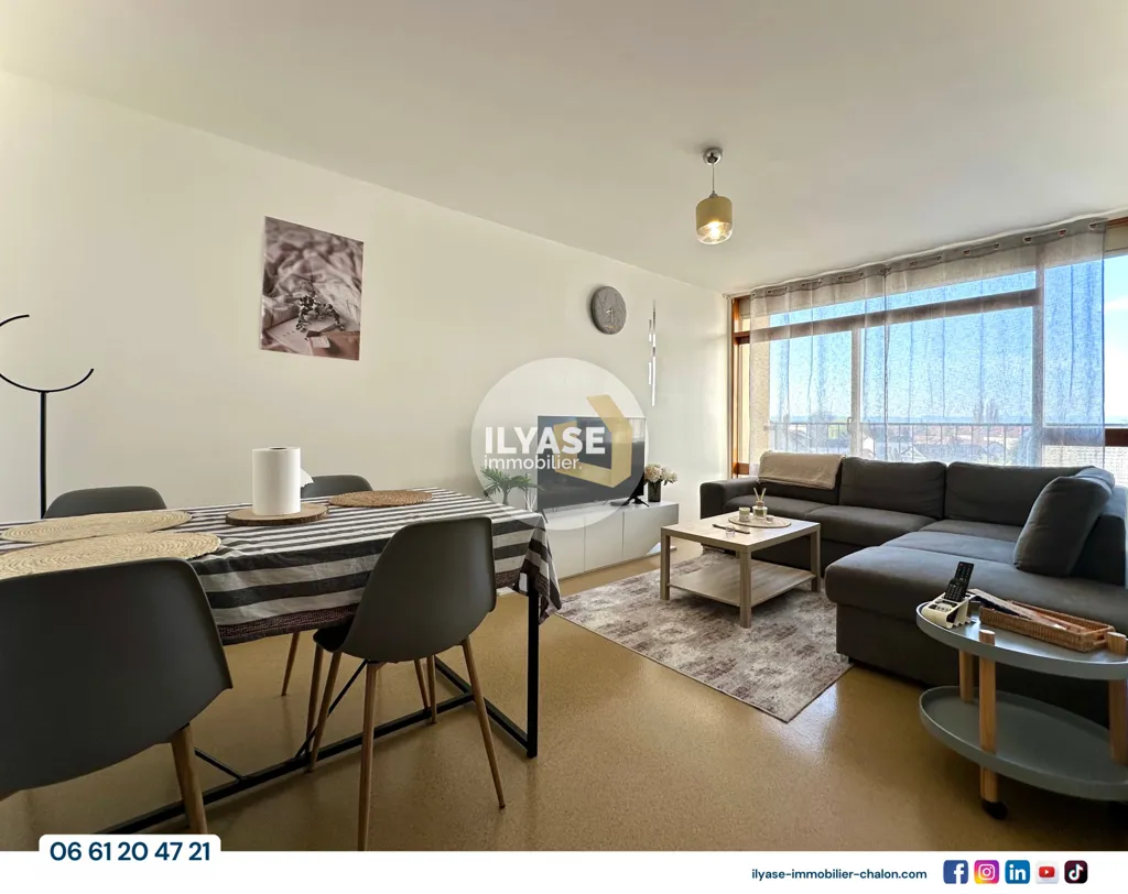 Séjour - Appartement T2 avec balcon à Chalon-sur-Saône