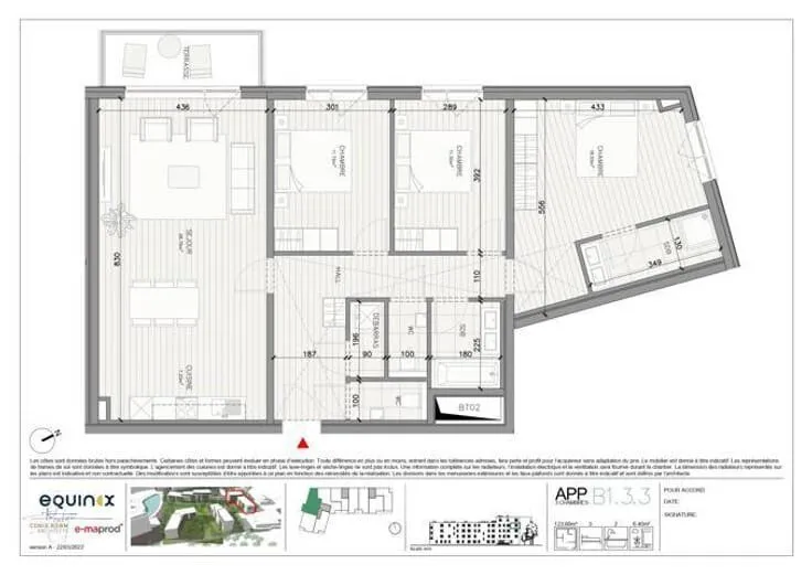 Plan - Appartement à Jambes, Proche de la Rue Julie Dessy