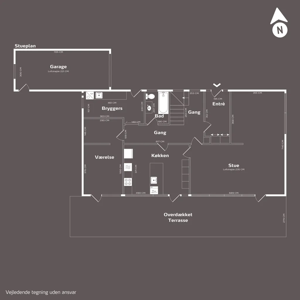 Plan - Renovated Villa with Terrace in Sunds