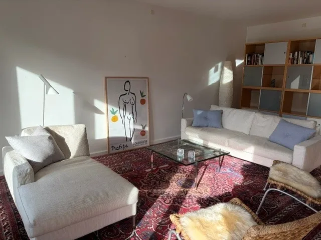 Living Room - Furnished Flat with Balcony in Copenhagen K