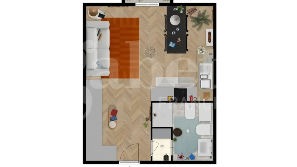 Plan - Studio with Balcony in Milan