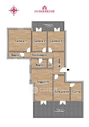 Plan - Attico with Panoramic View in Voghera