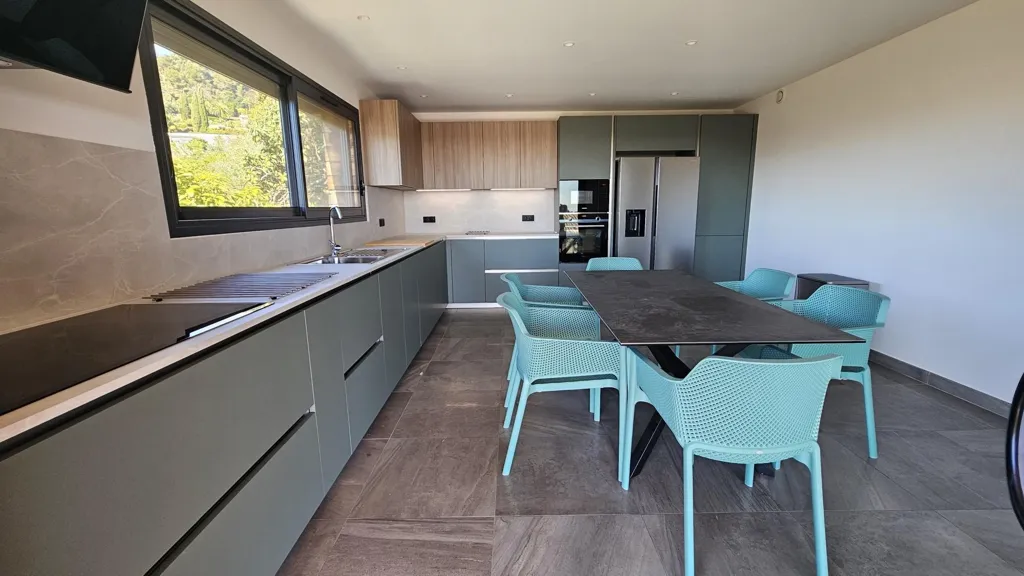 Kitchen - Contemporary House with Hill Views in La Colle-sur-Loup