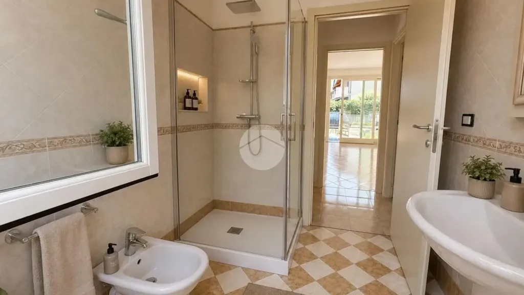 Bathrooms - Semi-Detached Villa with Garden in Rovato