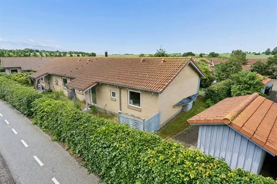 Aerial - Terraced House with Lake View in Skibby
