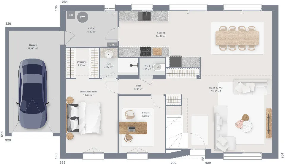 Plan - Maison à Construire avec Jardin à Saint-André-d'Hébertot