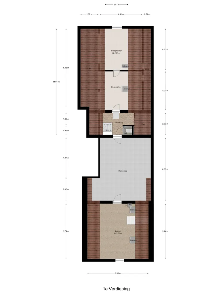 Planimetria - Spacious Detached House with Balcony in Nieuwdorp