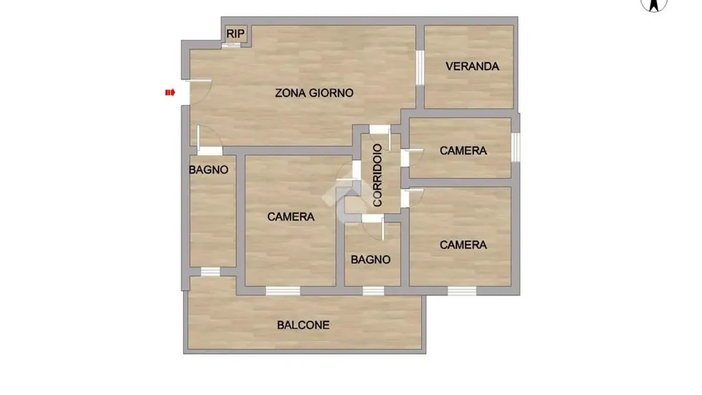 Plan - Renovated Apartment with Balcony in Ancona