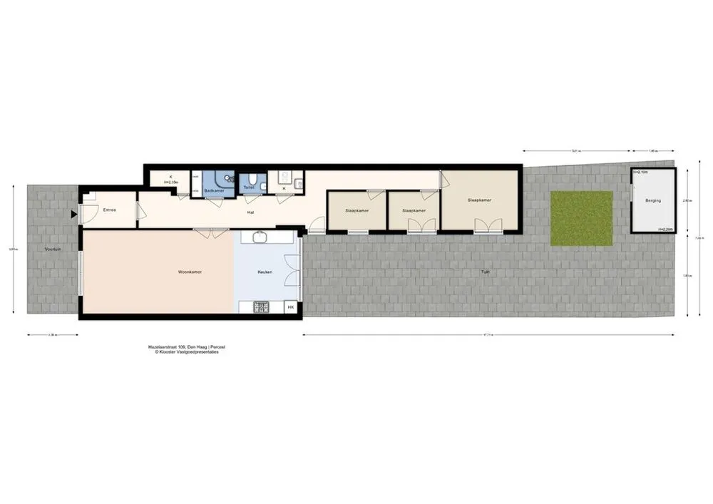 Plan - Ground Floor Flat with Deep Garden in 's-Gravenhage