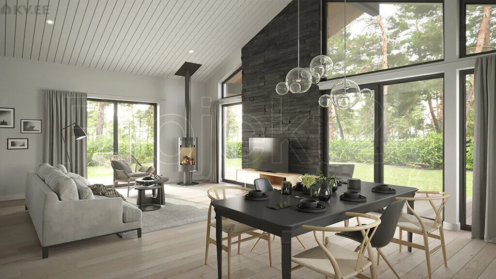 Dining Room - Modern House with Terraces in Mändjala, Saaremaa