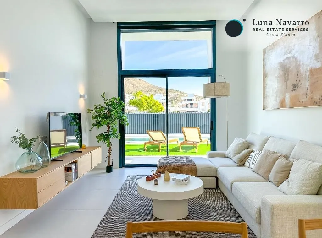 Living Room - Modern Villa with Sea View in Finestrat