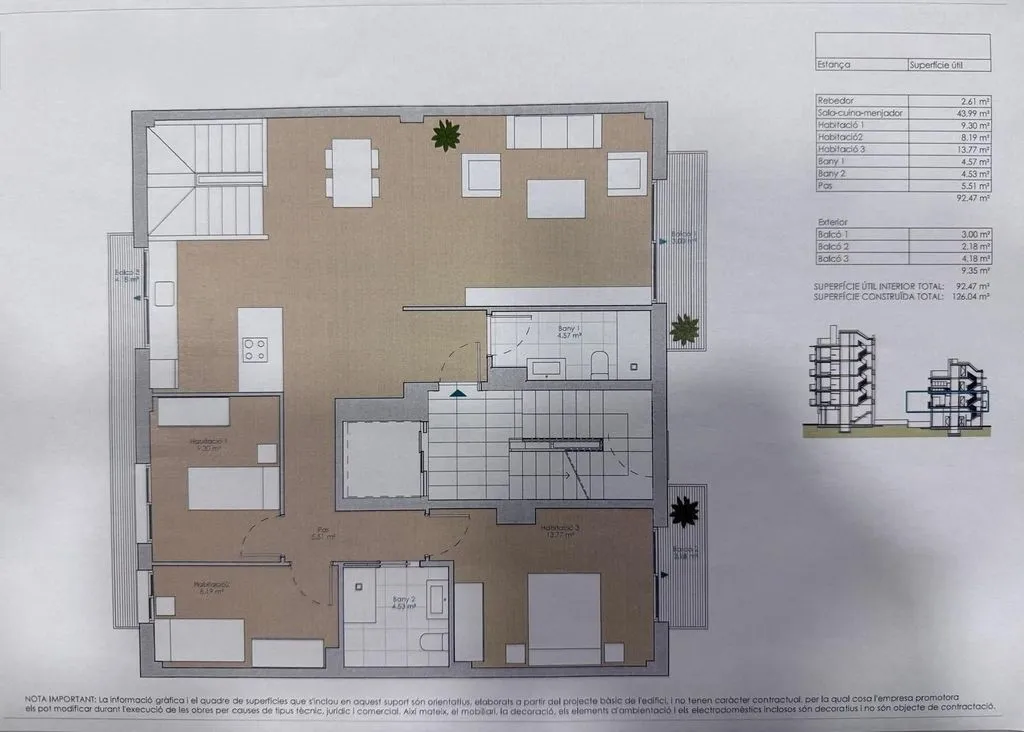 Plaan - Luxury Duplex Flat with Patio in Montcada i Reixac