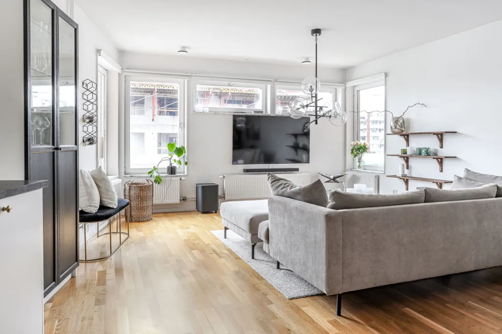 Living Room - Apartment with Large Windows in Mariehöjd